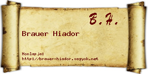 Brauer Hiador névjegykártya